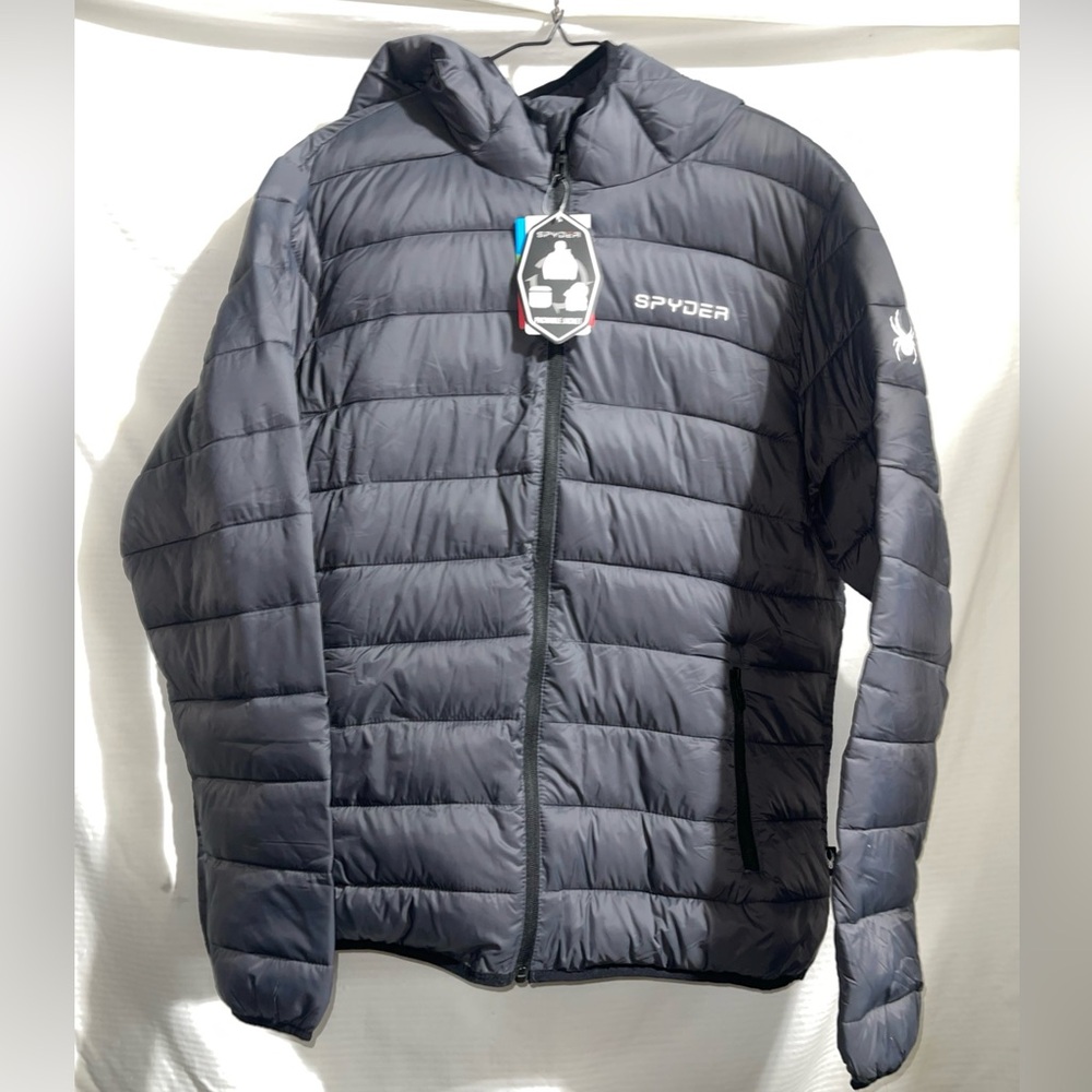 Spyder Circuit Hooded Jacket Men's Large Black Insulated Packable